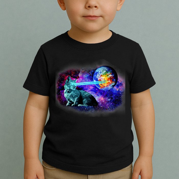 Lazer Cat Blasting In Space Toddler T-Shirt