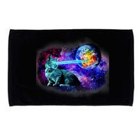 Lazer Cat Blasting In Space Microfiber Hand Towel