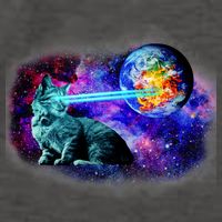 Lazer Cat Blasting In Space Vector Backpack
