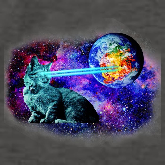 Lazer Cat Blasting In Space Vector Backpack