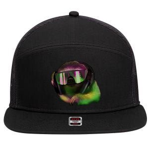 Lazy DJ Sloth 7 Panel Mesh Trucker Snapback Hat