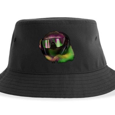 Lazy DJ Sloth Sustainable Bucket Hat