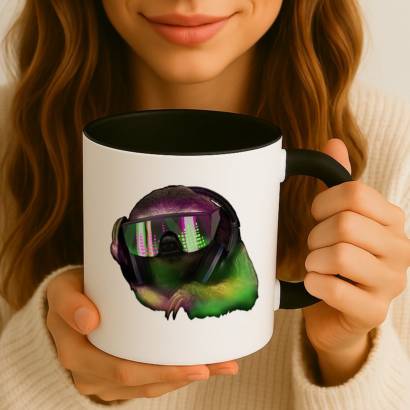 Lazy DJ Sloth Mug
