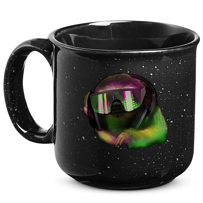 Lazy DJ Sloth 15oz Campfire Ceramic Mug