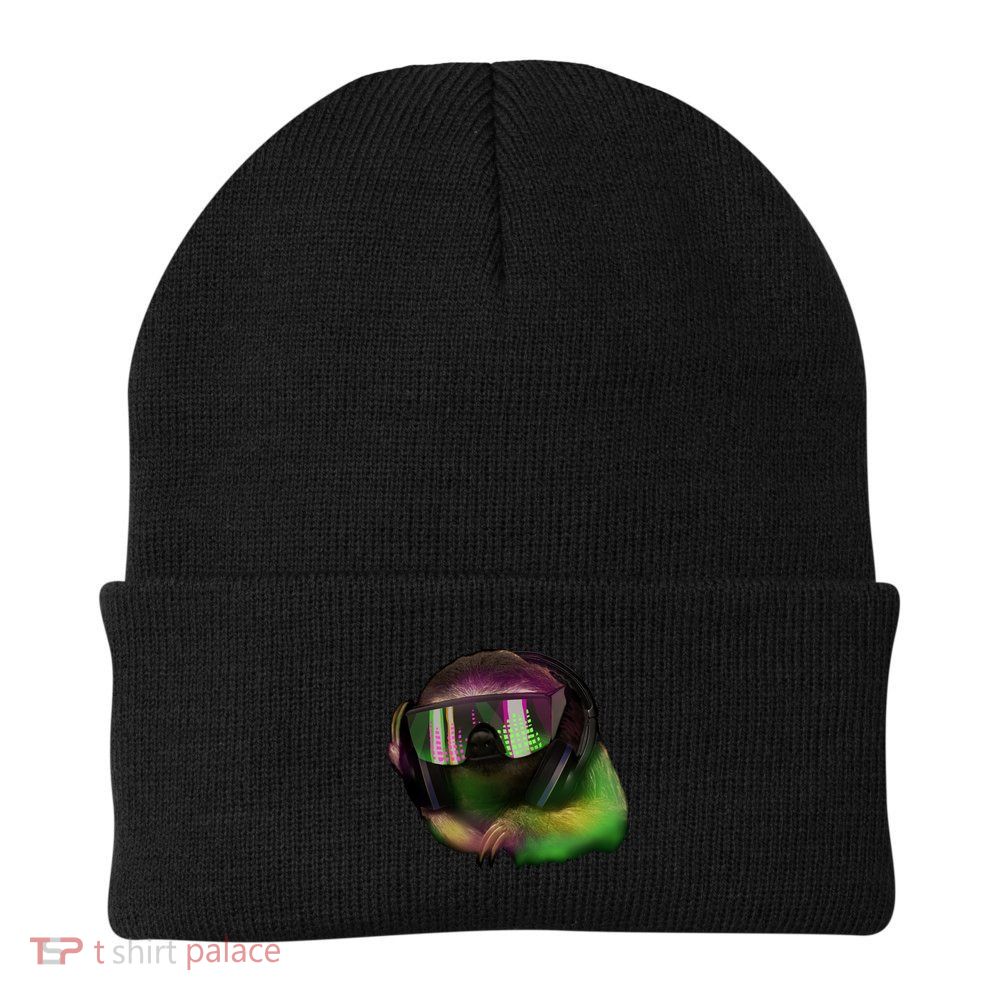 Lazy DJ Sloth Knit Cap Winter Beanie
