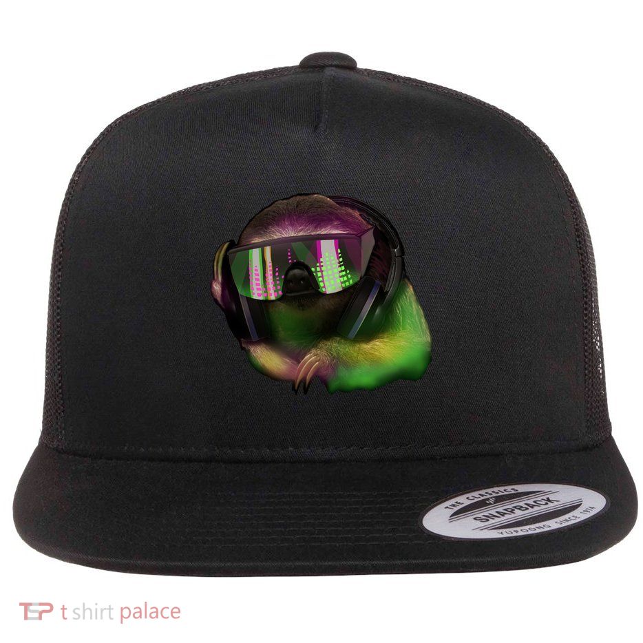 Lazy DJ Sloth Flatbill Hat