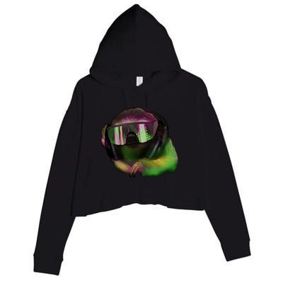 Lazy DJ Sloth Crop Fleece Hoodie
