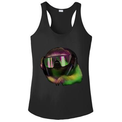Lazy DJ Sloth Ladies PosiCharge Competitor Racerback Tank