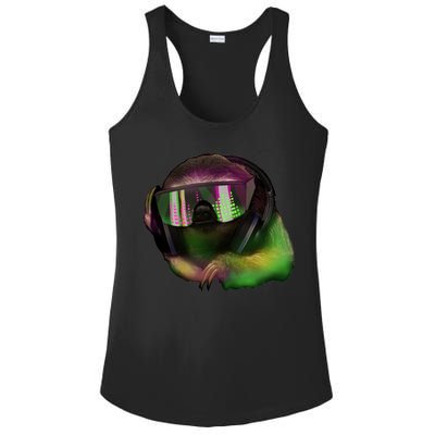 Lazy DJ Sloth Ladies PosiCharge Competitor Racerback Tank