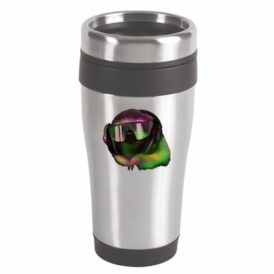 Lazy DJ Sloth 16oz Travel Tumbler