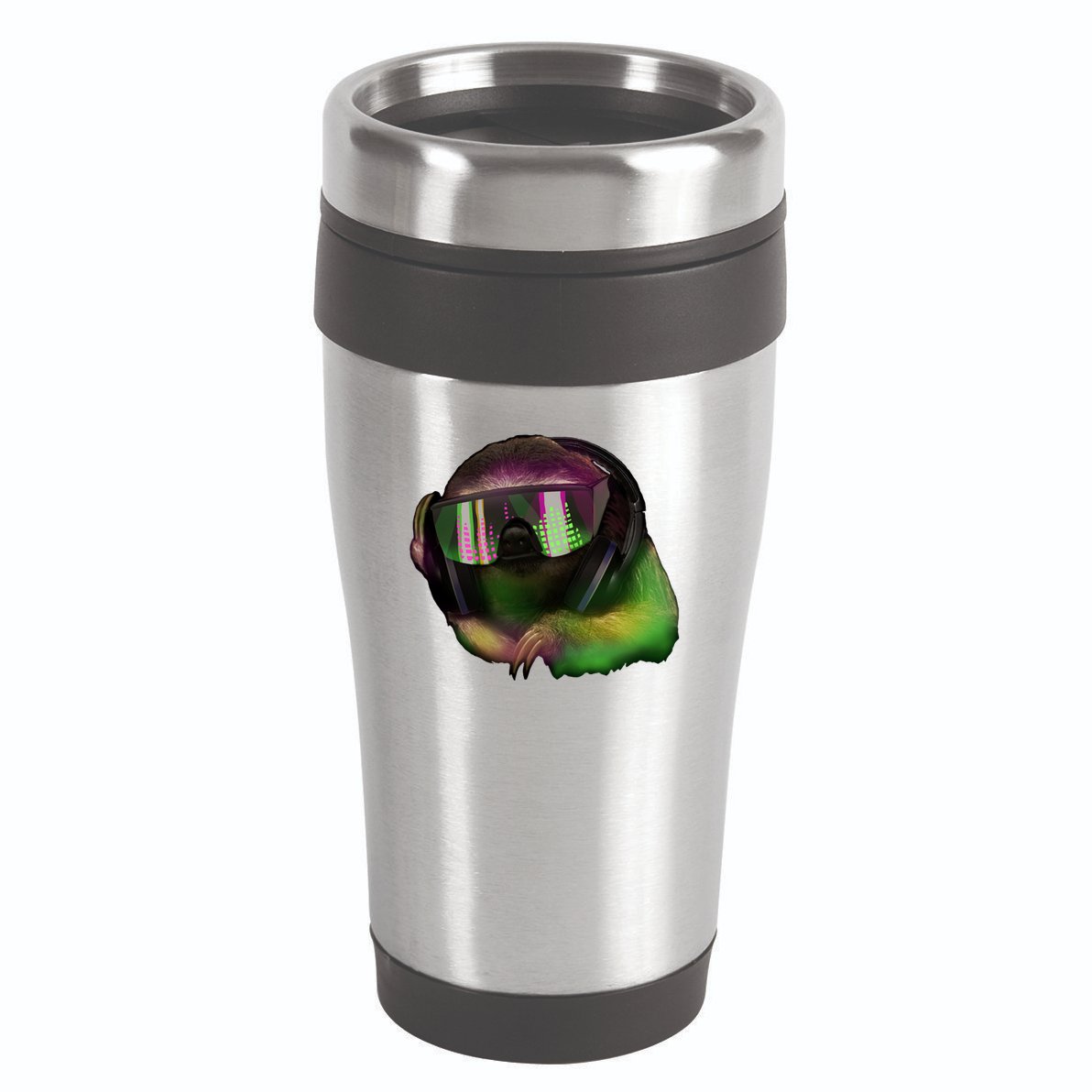 Lazy DJ Sloth 16oz Travel Tumbler