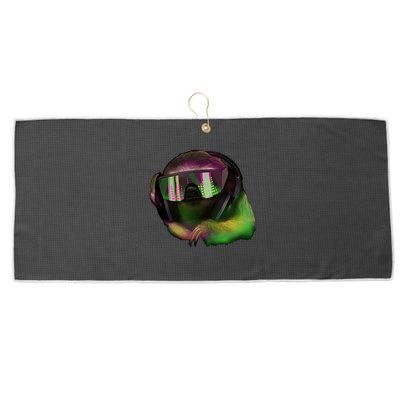 Lazy DJ Sloth Large Microfiber Waffle Golf Towel