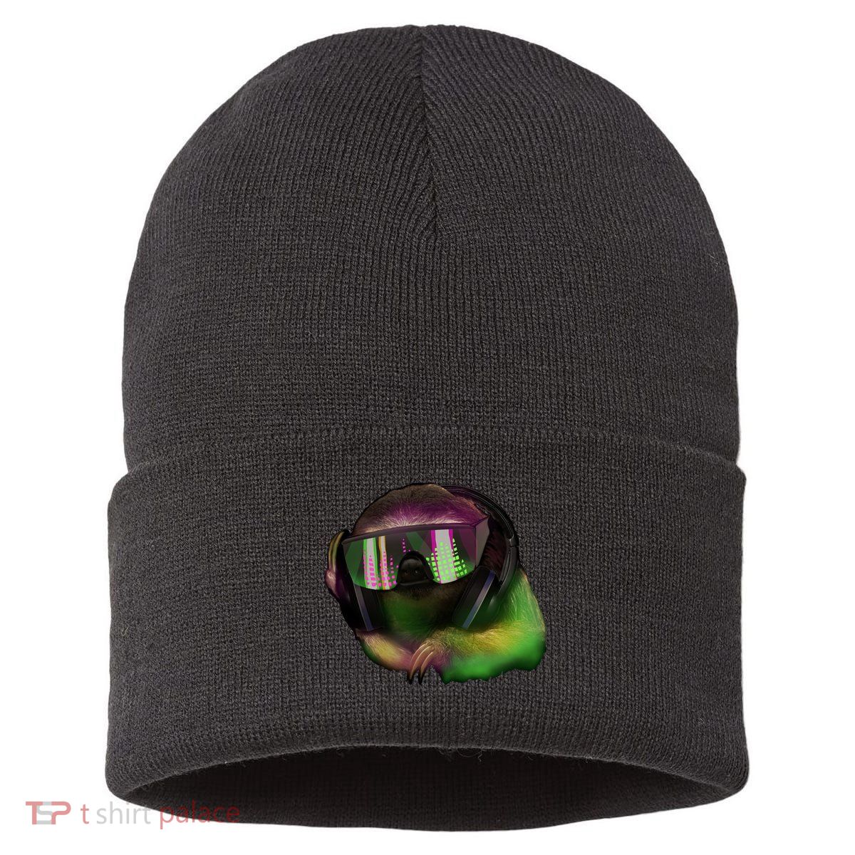 Lazy DJ Sloth Sustainable Knit Beanie
