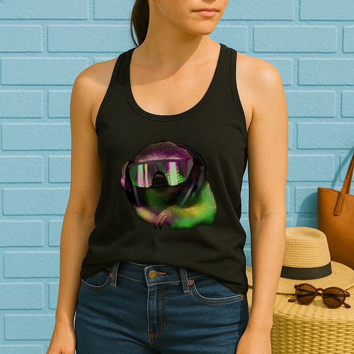 Lazy DJ Sloth Womens Tank Top