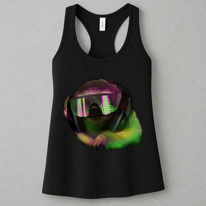 Lazy DJ Sloth Womens Tank Top