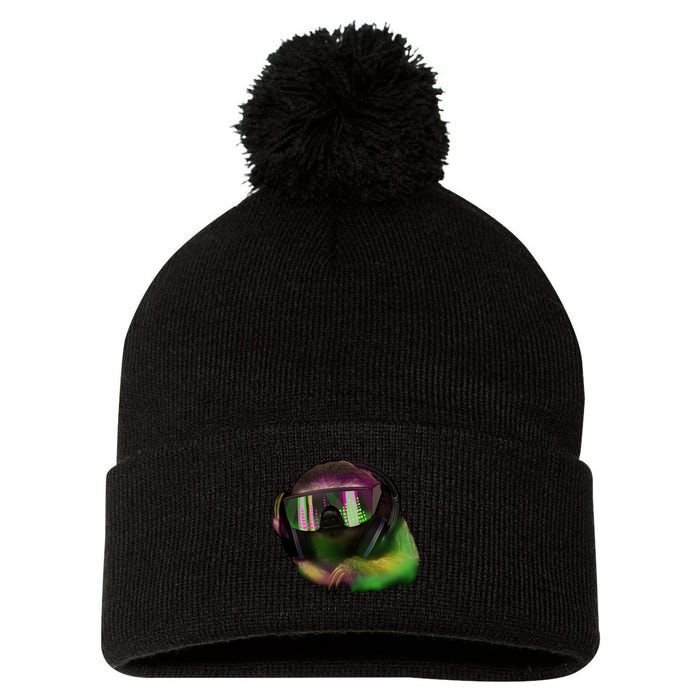 Lazy DJ Sloth Pom Pom 12in Knit Beanie