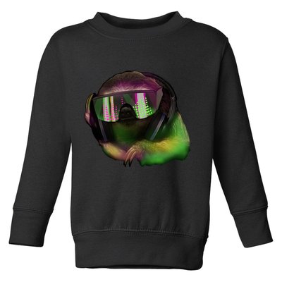 Lazy DJ Sloth Toddler Sweatshirt
