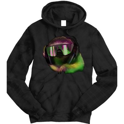 Lazy DJ Sloth Tie Dye Hoodie