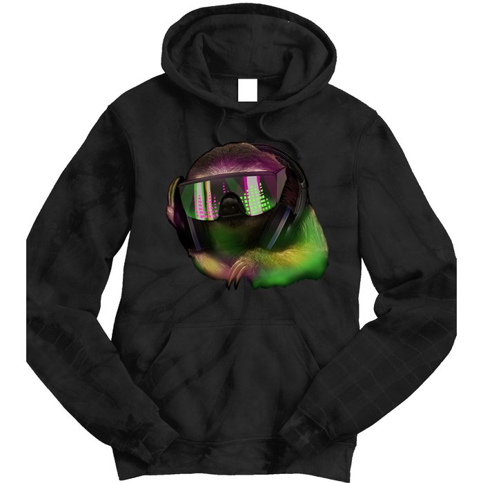 Lazy DJ Sloth Tie Dye Hoodie
