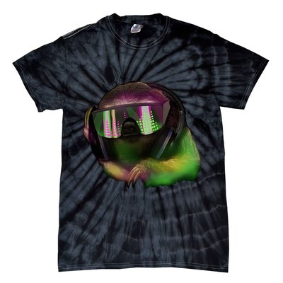 Lazy DJ Sloth Tie-Dye T-Shirt