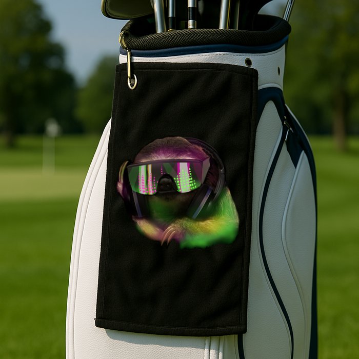 Lazy DJ Sloth Golf Towel