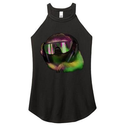 Lazy DJ Sloth Women's Perfect Tri Rocker Tank