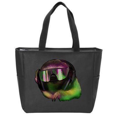 Lazy DJ Sloth Zip Tote Bag
