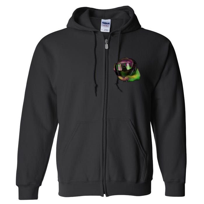 Lazy DJ Sloth Full Zip Hoodie
