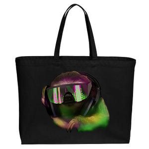 Lazy DJ Sloth Cotton Canvas Jumbo Tote