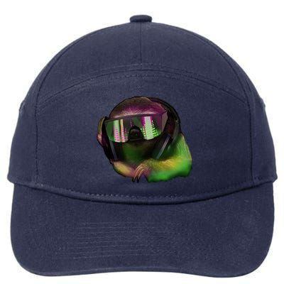 Lazy DJ Sloth 7-Panel Snapback Hat