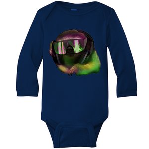 Lazy DJ Sloth Baby Long Sleeve Bodysuit