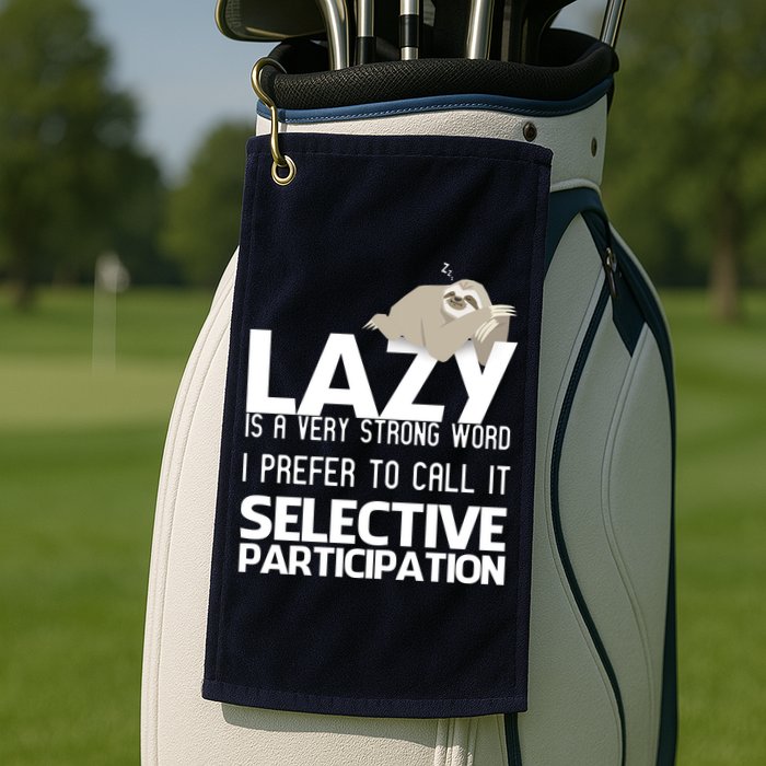Lazy Is A Strong Word I Prefer Selective Participation Sloth Golf Towel