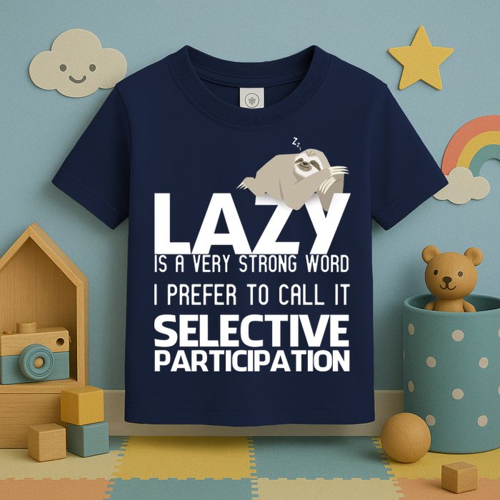 Lazy Is A Strong Word I Prefer Selective Participation Sloth Toddler T-Shirt