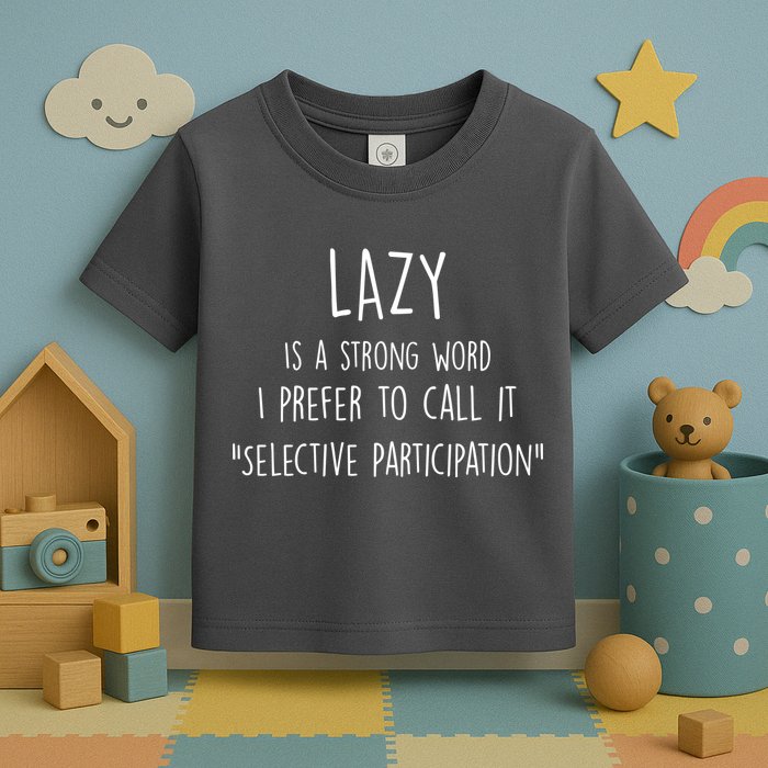 Lazy Is A Strong Word I Prefer To Call It Selective Participation Toddler T-Shirt