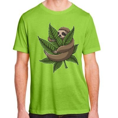 Lazy Sloth Cannabis Leaf Adult ChromaSoft Performance T-Shirt