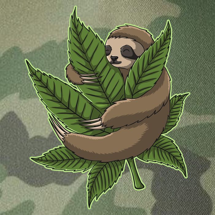 Lazy Sloth Cannabis Leaf Legacy Tie Dye Trucker Hat