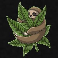 Lazy Sloth Cannabis Leaf Ladies PosiCharge Tri-Blend Wicking Tank