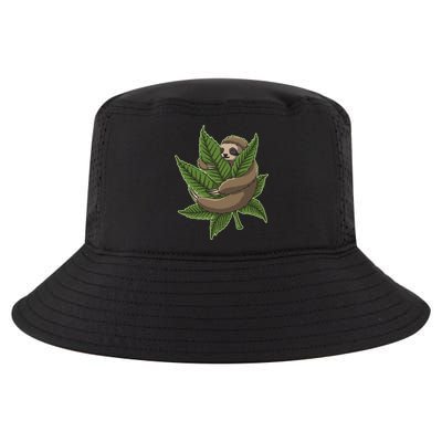 Lazy Sloth Cannabis Leaf Cool Comfort Performance Bucket Hat