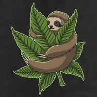 Lazy Sloth Cannabis Leaf Cool Comfort Performance Bucket Hat