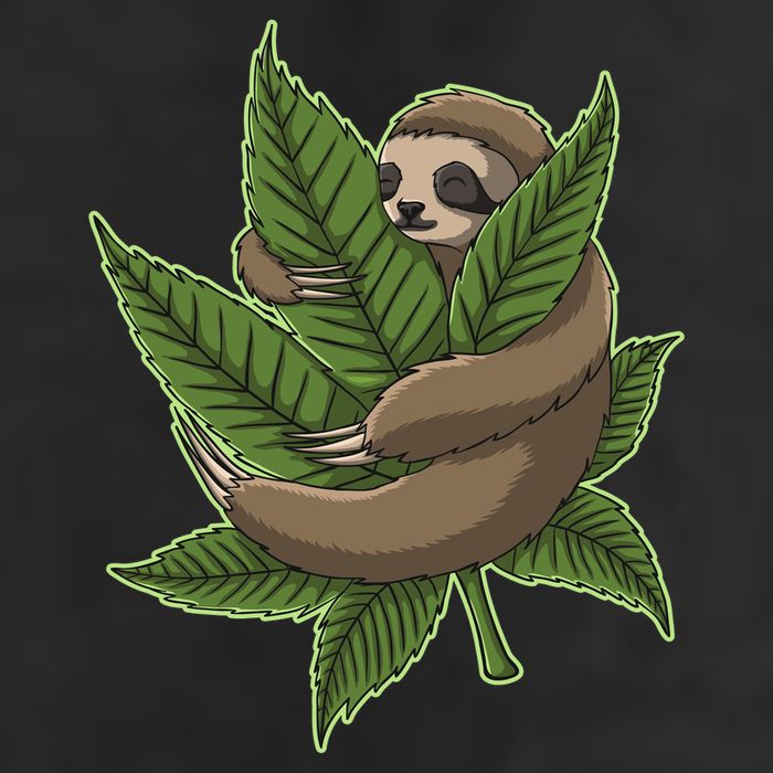 Lazy Sloth Cannabis Leaf Cool Comfort Performance Bucket Hat