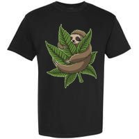 Lazy Sloth Cannabis Leaf Garment-Dyed Heavyweight T-Shirt