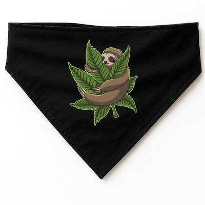 Lazy Sloth Cannabis Leaf USA-Made Doggie Bandana