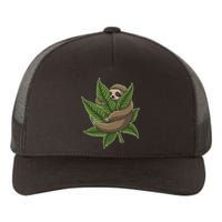 Lazy Sloth Cannabis Leaf Yupoong Adult 5-Panel Trucker Hat