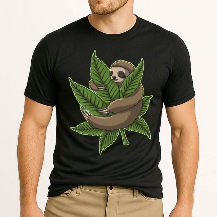 Lazy Sloth Cannabis Leaf Performance Shirt