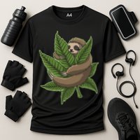 Lazy Sloth Cannabis Leaf Performance Shirt