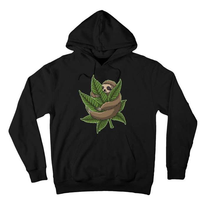 Lazy Sloth Cannabis Leaf Hoodie