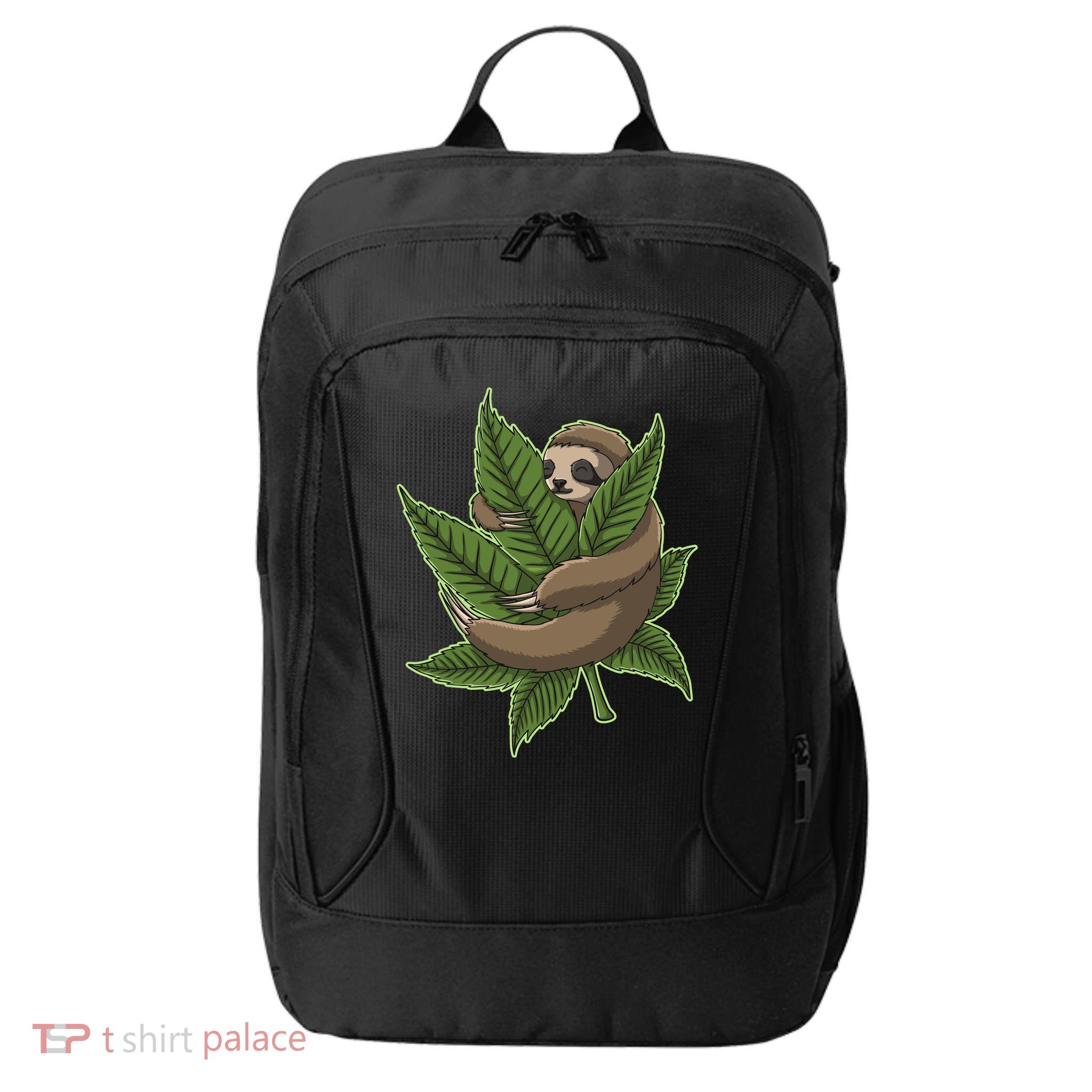 Lazy Sloth Cannabis Leaf City Backpack