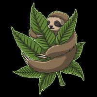 Lazy Sloth Cannabis Leaf Sustainable Bucket Hat