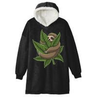 Lazy Sloth Cannabis Leaf Hooded Wearable Blanket