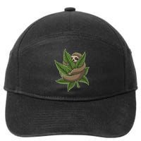 Lazy Sloth Cannabis Leaf 7-Panel Snapback Hat